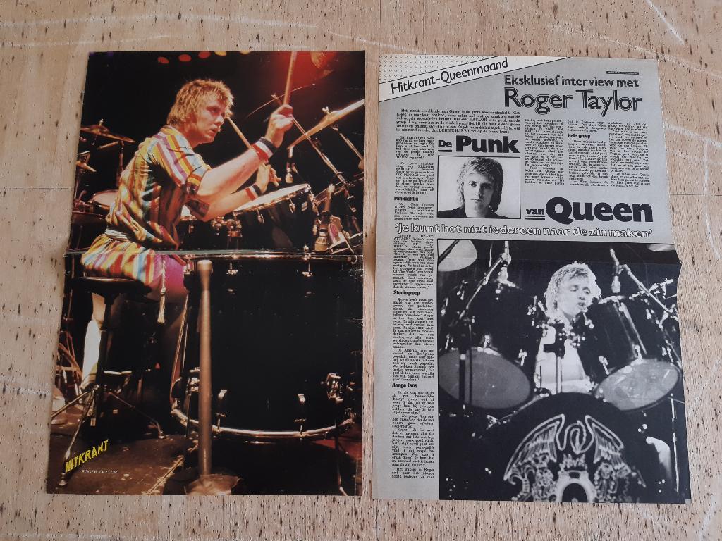Knipsels Cuttings Queen Roger Taylor Poster Hitkrant, Ophalen of Verzenden, A1 t/m A3, Muziek, Rechthoekig Staand