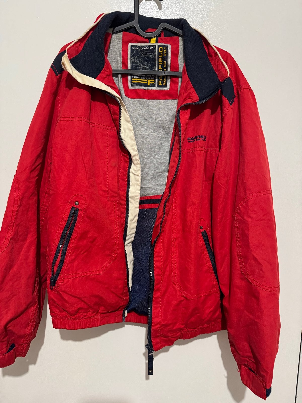 Farfield Windjack - Rood - Maat L, Ophalen of Verzenden, Gedragen, Maat 52/54 (L), Rood