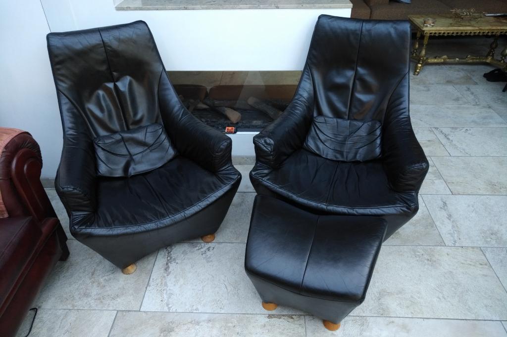 2 x Design Fauteuil 1 x hocker De Toekomst Sitting Vision Zw, Huis en Inrichting, Fauteuils, Ophalen, Minder dan 75 cm, Zo goed als nieuw