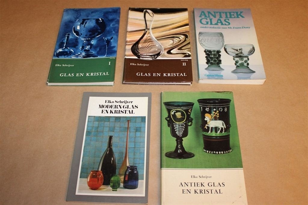 Partij Antiek Glas & Kristal — 5 Boeken Geïllustreerd, Ophalen of Verzenden