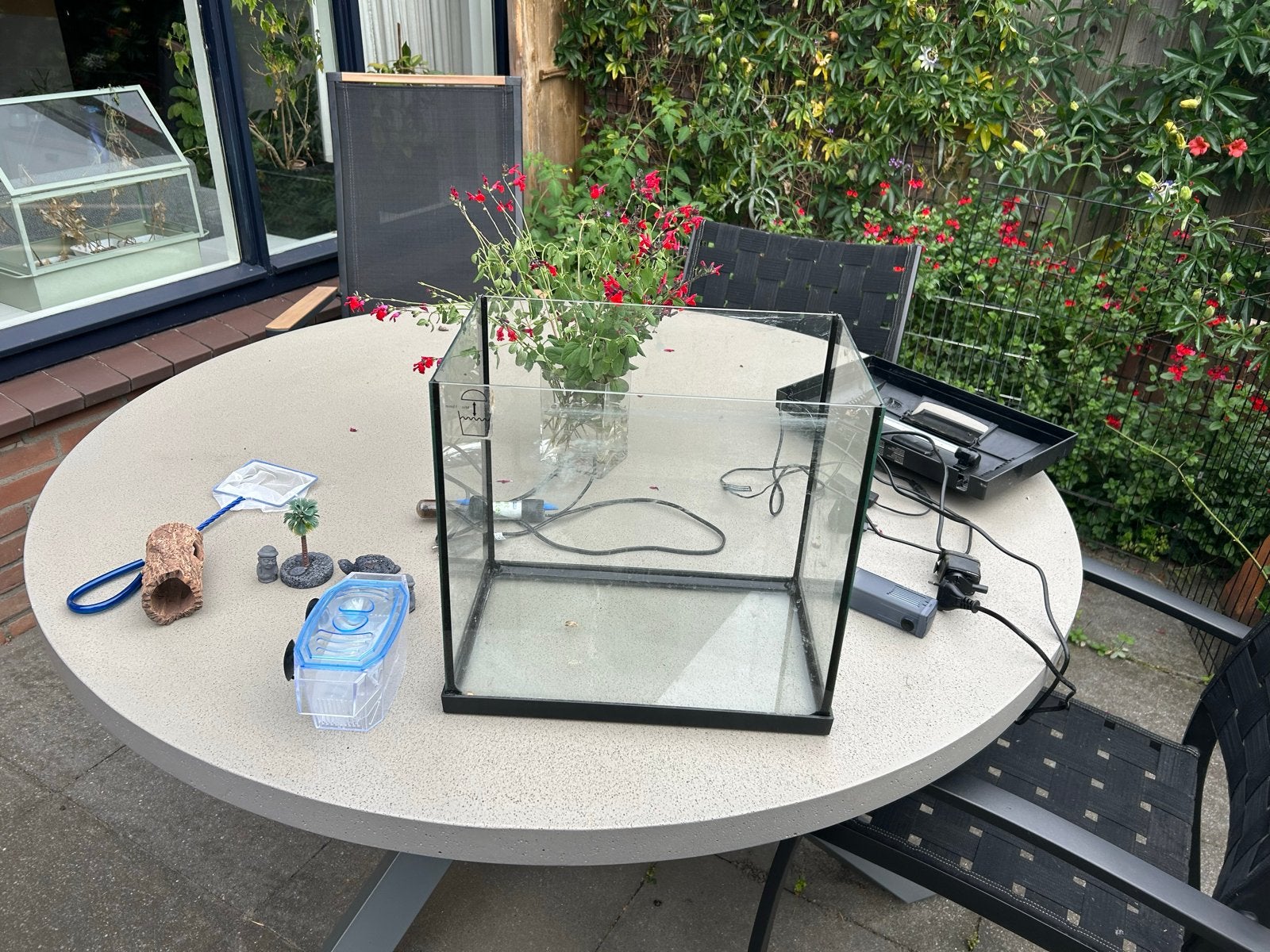 Complege aquarium set, Ophalen
