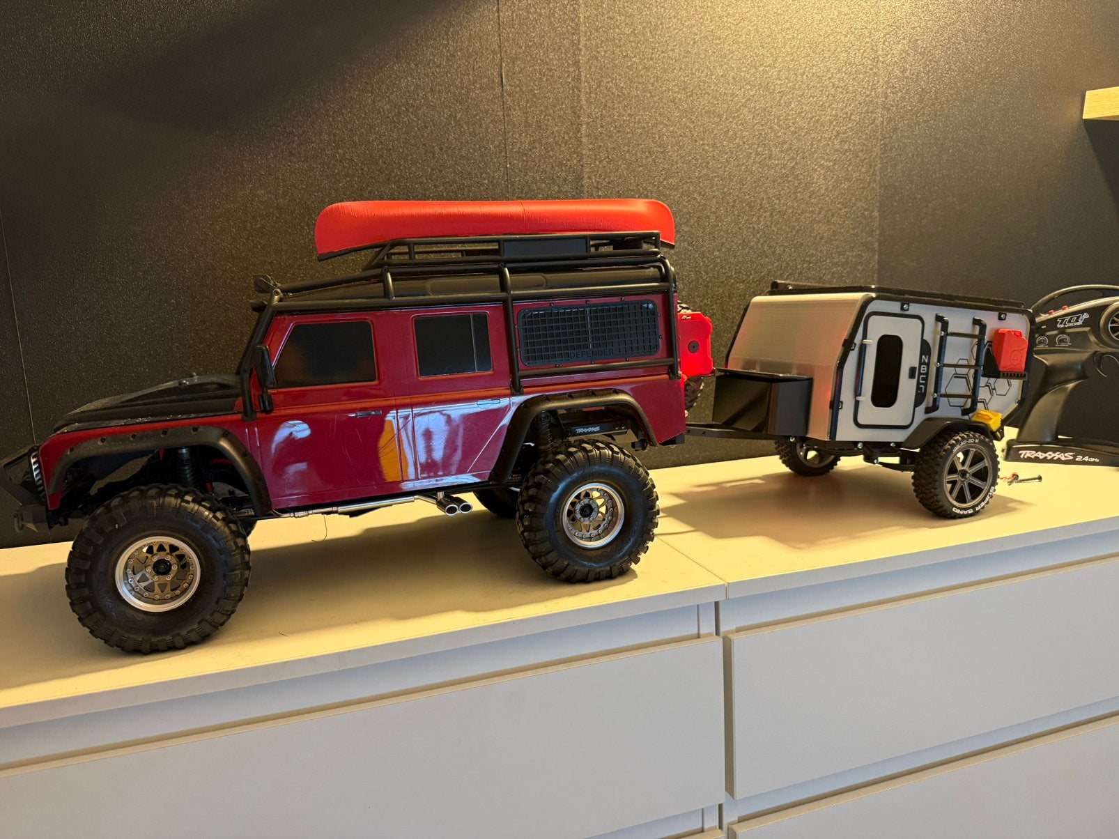 Traxxas TRX-4 landrover defender, Ophalen of Verzenden, Zo goed als nieuw, Overige schalen, Auto offroad