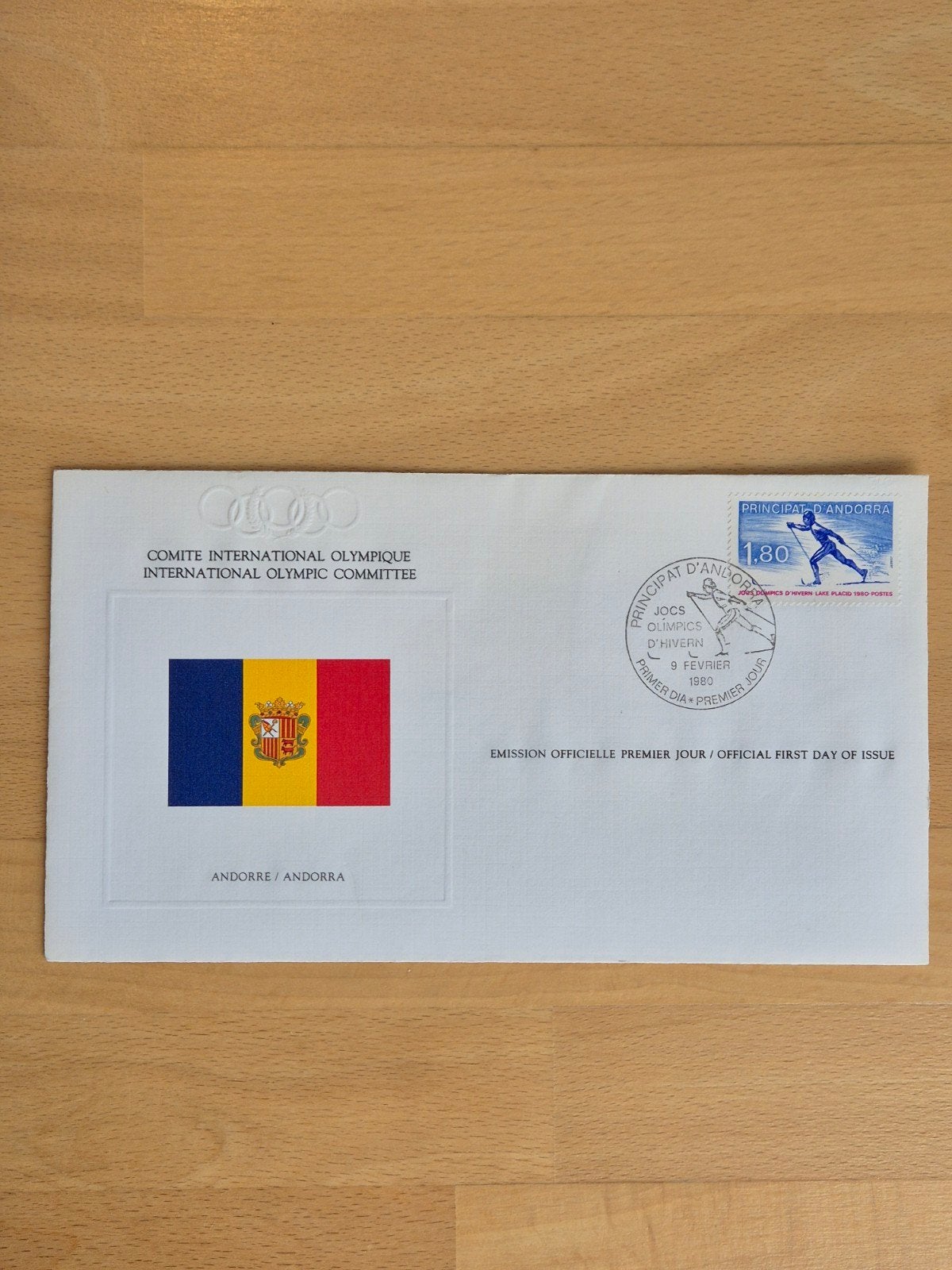 FDC 1980 Olympische Spelen Andorra, Postzegels en Munten, Ophalen of Verzenden, Onbeschreven, Europa
