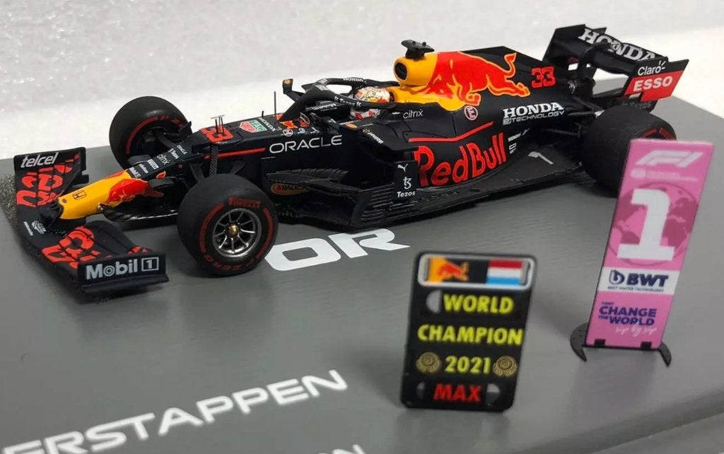 ✅ Max Verstappen 1:43 World Champion 2021 Abu Dhabi GP, Ophalen of Verzenden, Nieuw, Formule 1