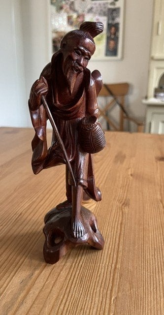 Chinees houten beeld van Visser, Hout, Bruin, Ophalen of Verzenden, China