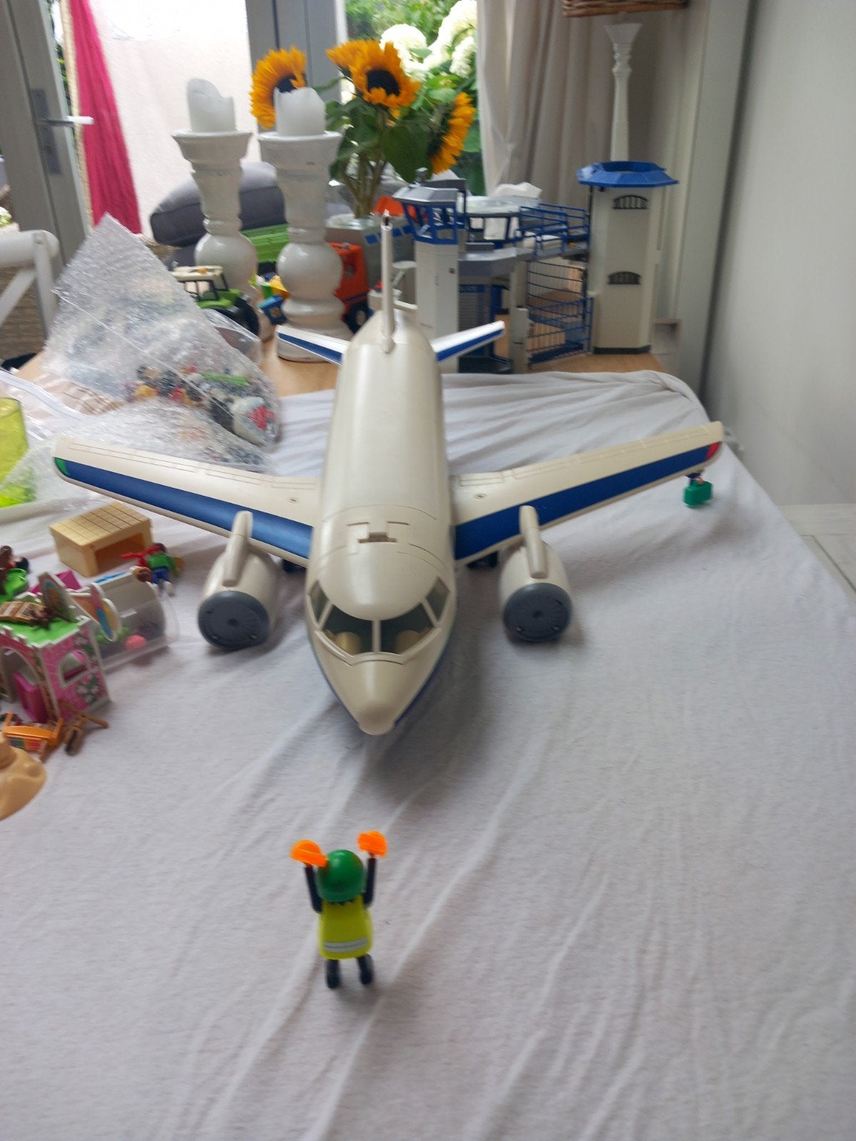 Groot Playmobil Vliegtuig met Piloten en Passagiers, Ophalen of Verzenden, Gebruikt