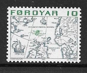 Faeröer 1975   Landkaart   8  (Pfr), Verzenden, Denemarken, Postfris