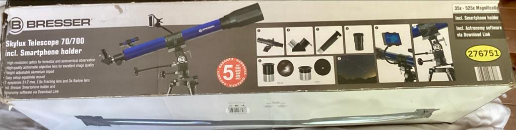 Bresser Skylux Telescoop 70/700 met Smartphonehouder, Audio, Tv en Foto, Optische apparatuur | Telescopen, Lenzentelescoop (refractor)