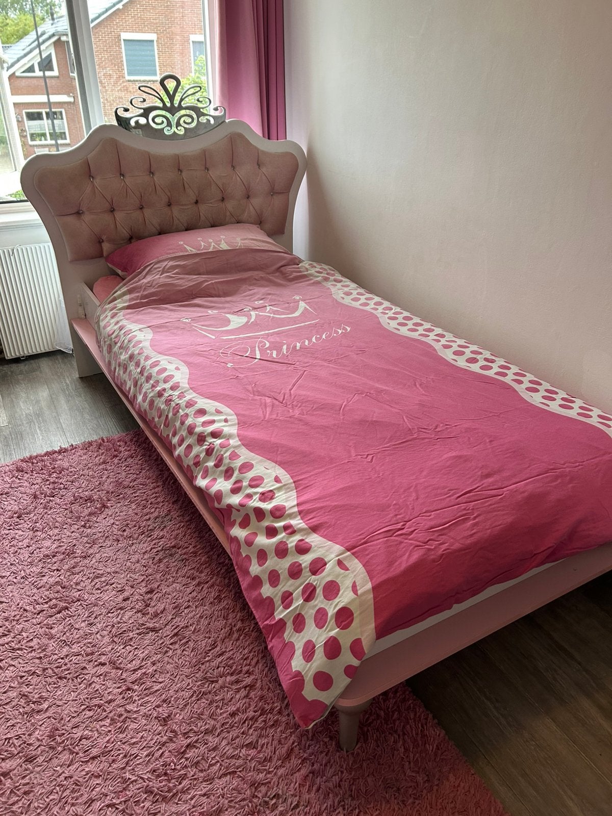 Prinsessenbed / meidenbed, Ophalen, 85 tot 100 cm, Zo goed als nieuw, Matras