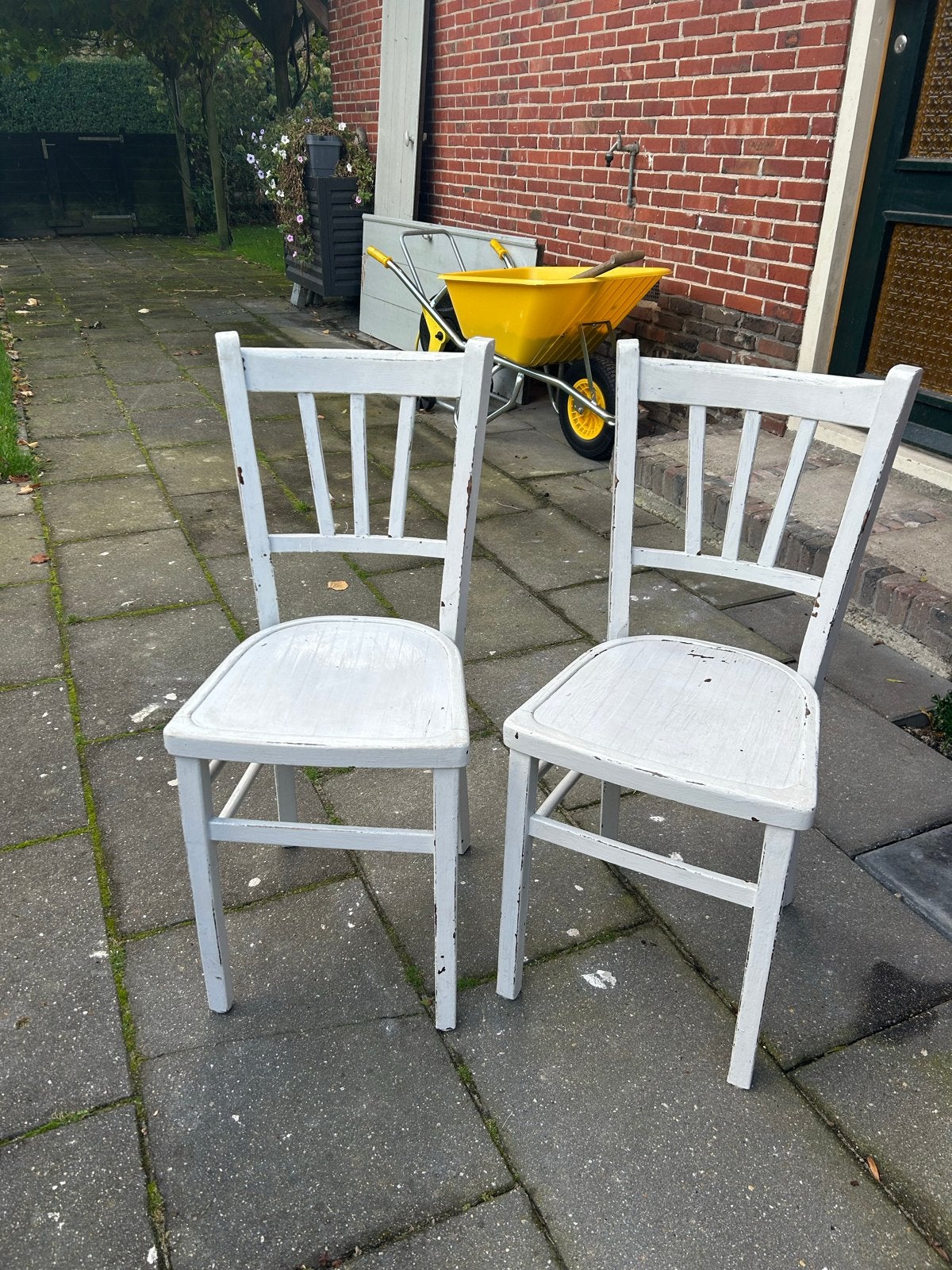 Set van 2 brocante stoeltjes, Antiek en Kunst, Ophalen