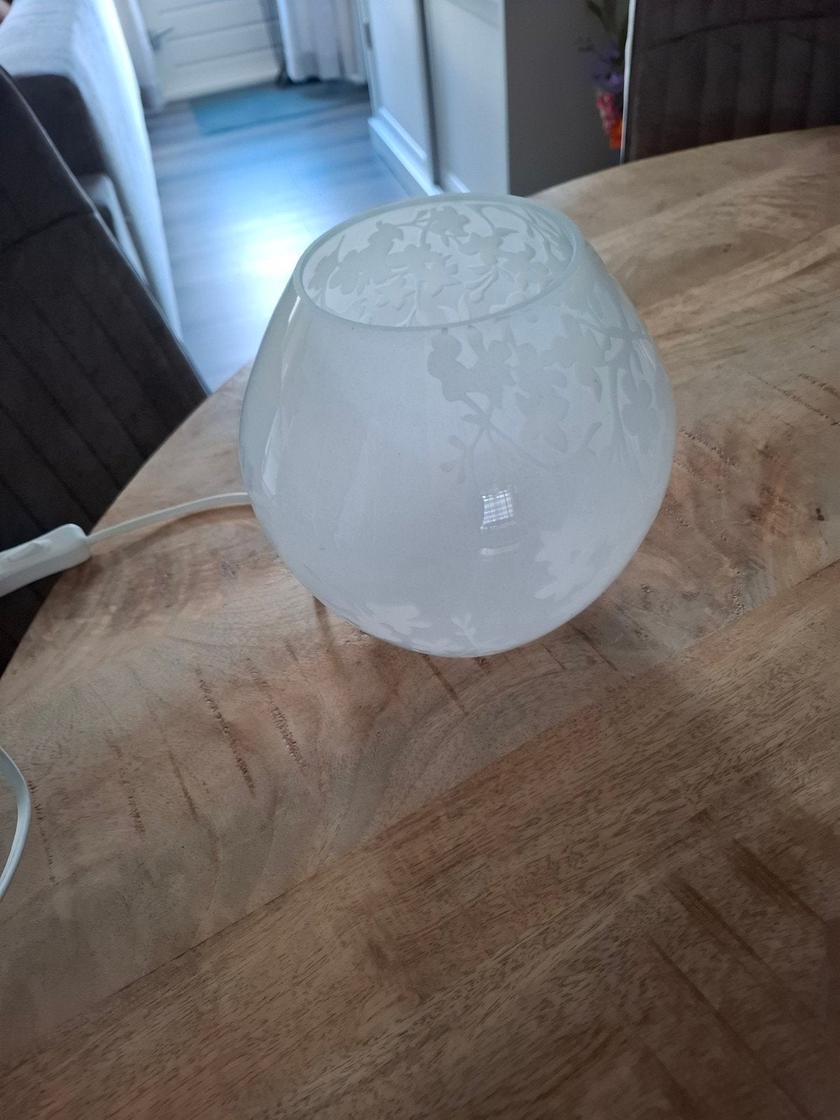 Ikea Knubbig glazen tafellamp, Ophalen, Wit, Overige merken, Overige fittingen