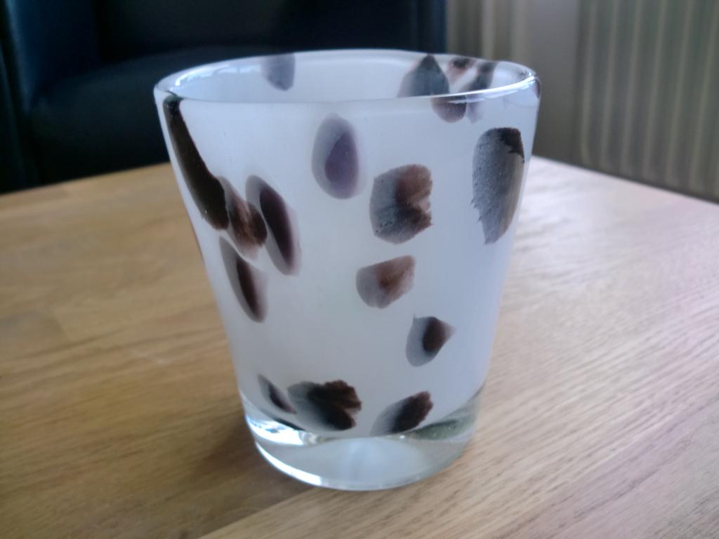 Fidrio Pax Dalmatian mondgeblazen glazen vaasje, Huis en Inrichting, Overige kleuren, Ophalen of Verzenden, Minder dan 50 cm, Glas