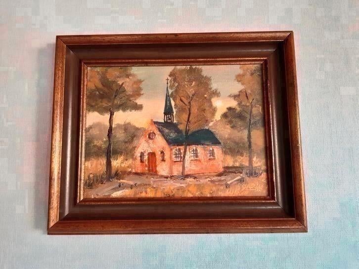 Schilderij van kapelletje, Antiek en Kunst, Ophalen of Verzenden