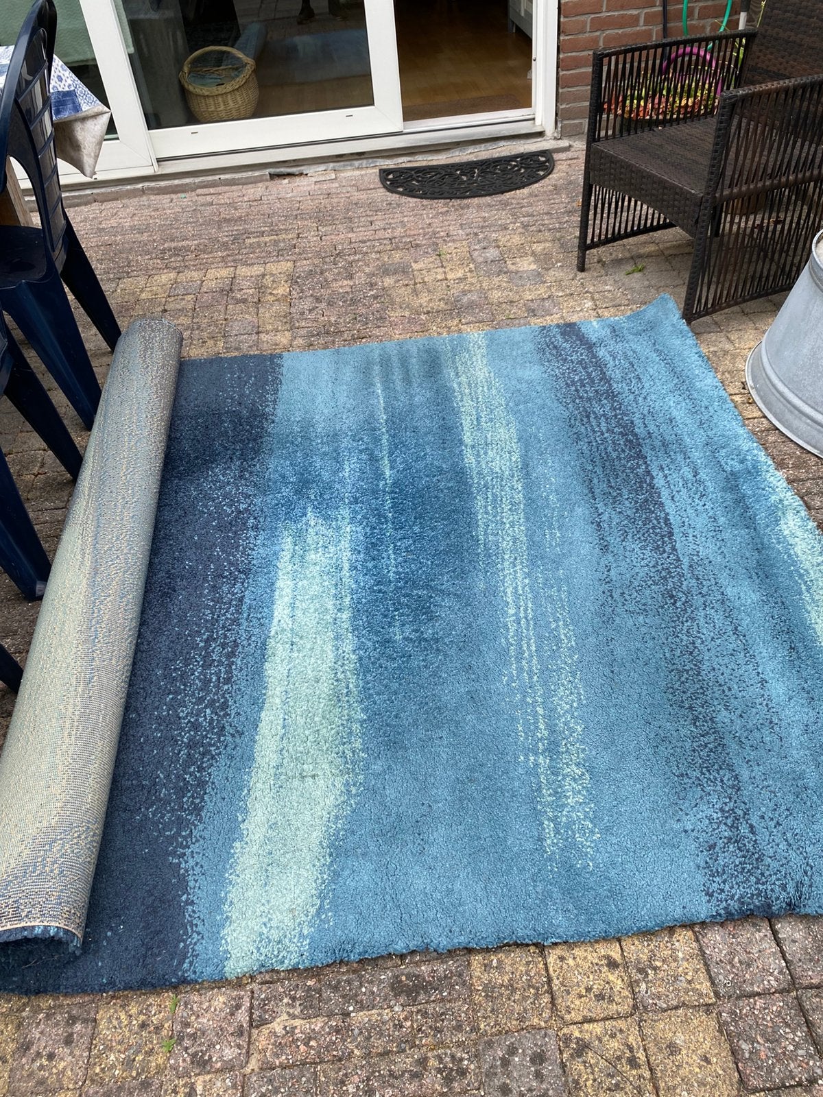 Vloerkleed, Ophalen, Gebruikt, Blauw, 150 tot 200 cm