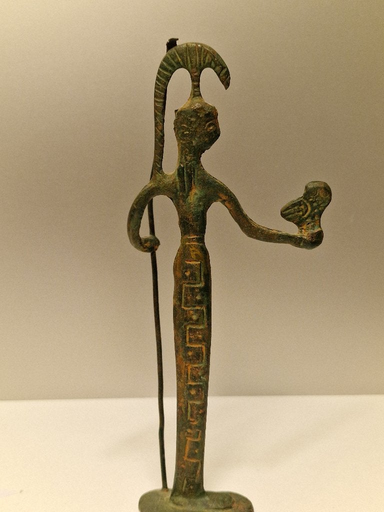 Bronzen Athena Beeldje met Nike | Museumstijl, Ophalen of Verzenden, Zo goed als nieuw, Mens