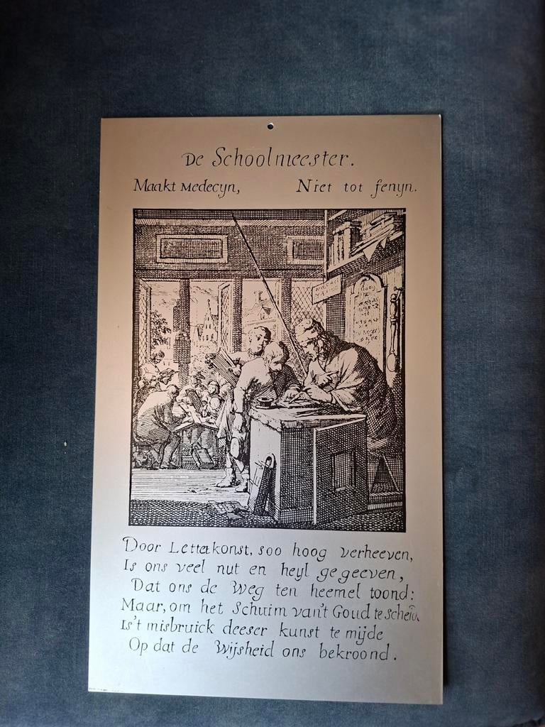 Prent, getiteld 'De Schoolmeester', Ophalen of Verzenden