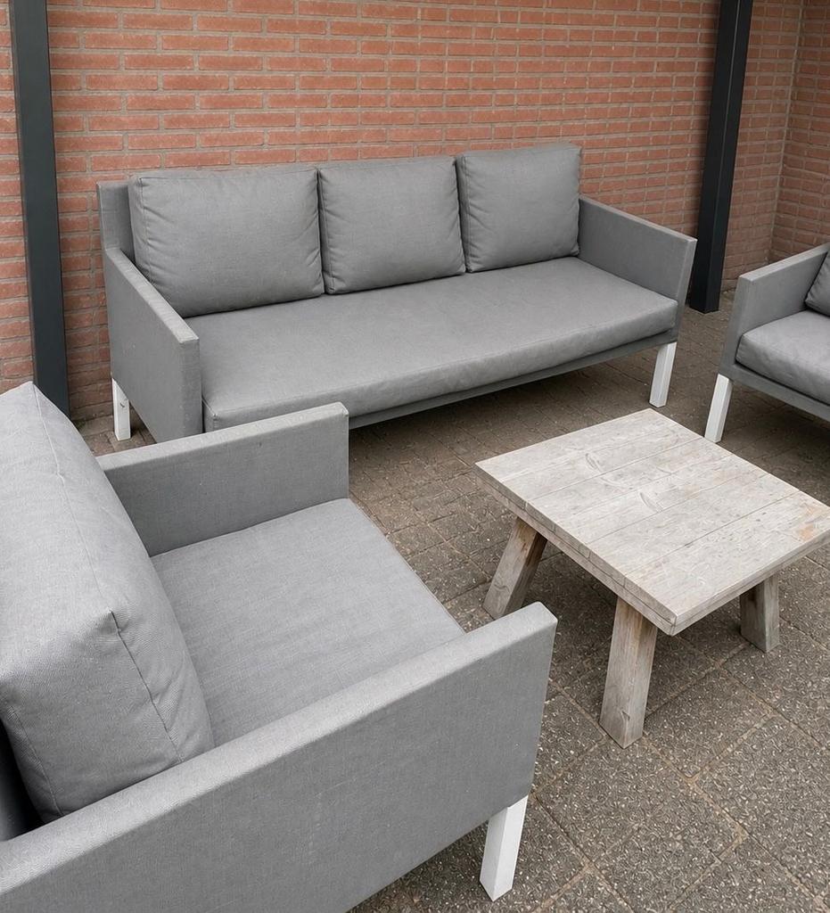 Tuinset met Loungebank en Stoelen, Tuin en Terras, Tuinsets en Loungesets, 5 zitplaatsen, Gebruikt, Aluminium, Ophalen of Verzenden