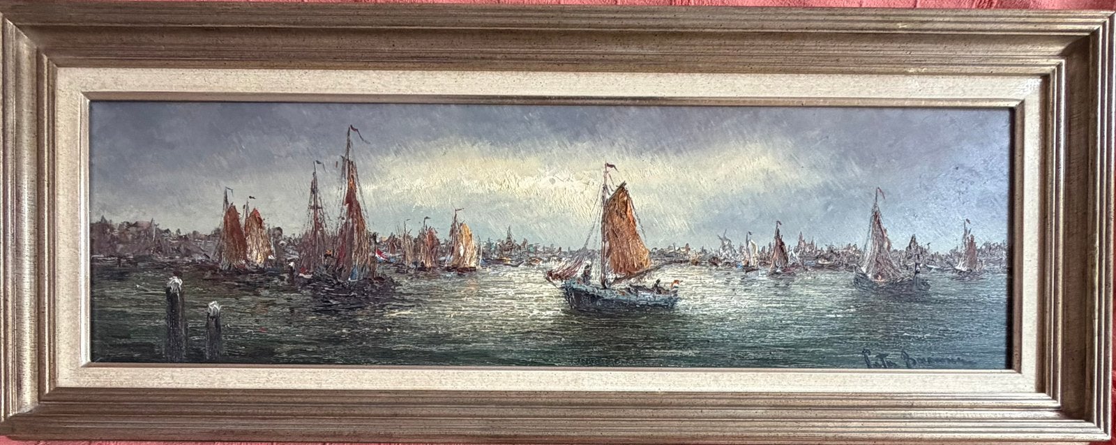 Peter Brouwer - panorama, Antiek en Kunst, Ophalen, Impressionistisch, Olieverf, Gesigneerd