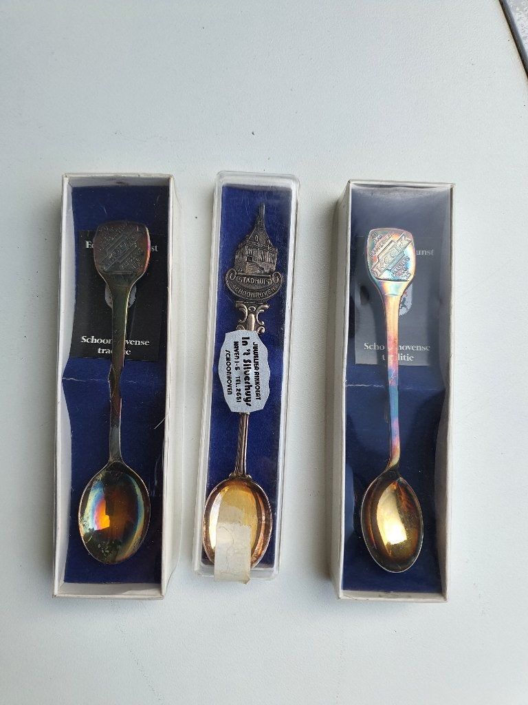 Vintage Schoonhoven lepeltjes set van 3 origineel, Antiek en Kunst, Ophalen of Verzenden