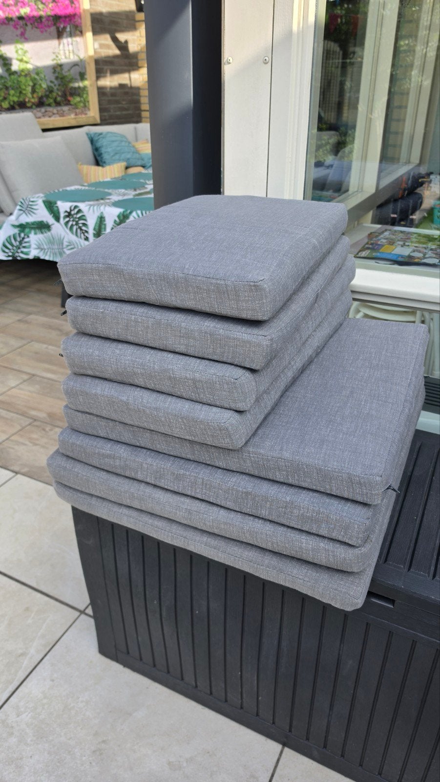 Kussens voor loungeset 8delig lichtgrijs, Tuin en Terras, Tuinmeubel-accessoires, Ophalen, Zo goed als nieuw