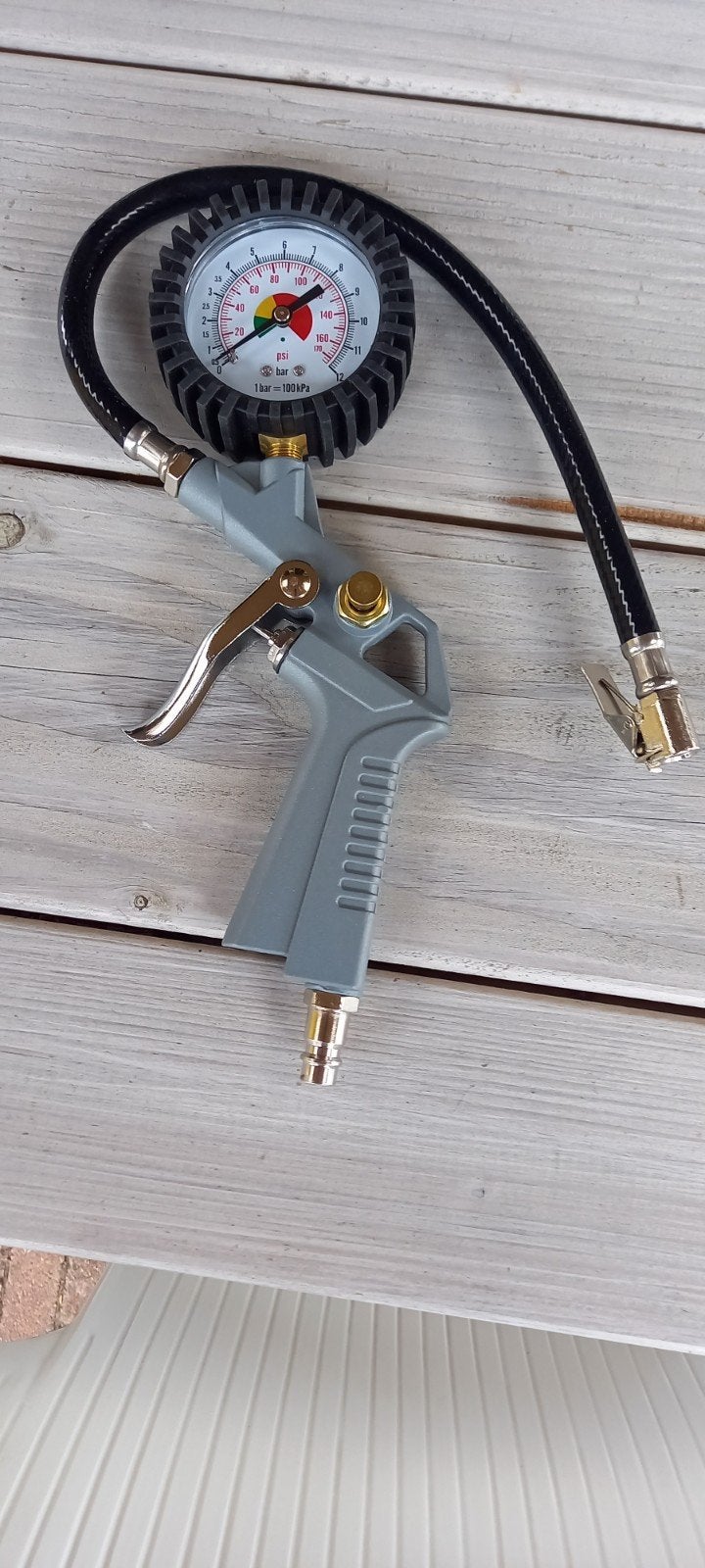 bandenpomp, blaaspistool en luchtslang voor compressor, Ophalen, Nieuw