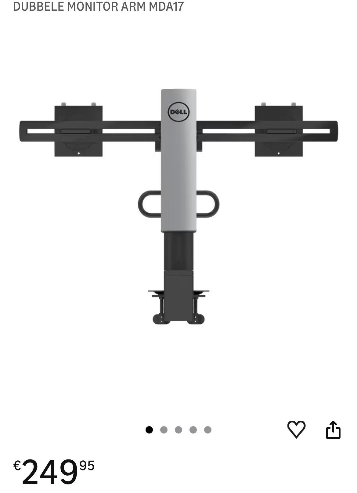 Dell MDA17 Dubbele Monitor Arm, Computers en Software, Monitoren, Gebruikt, In hoogte verstelbaar, Ophalen of Verzenden, Overige typen