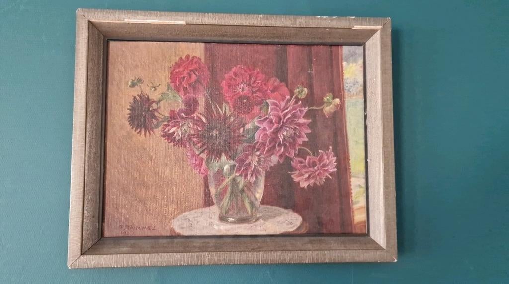 Schilderij olieverf Franz Trimmel 1939, stilleven, Ophalen of Verzenden