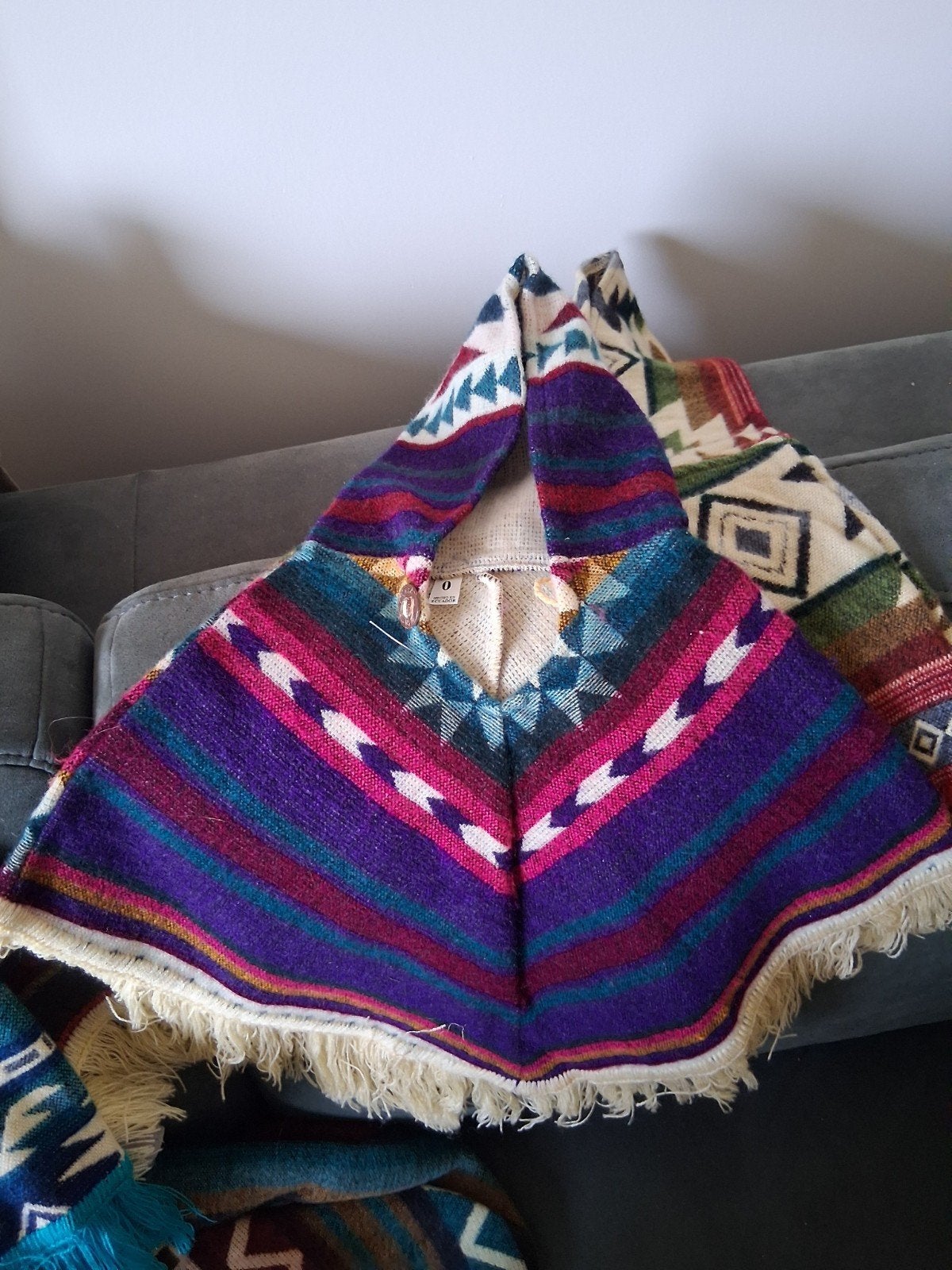 Nieuwe Alpaca Wollen Poncho voor 0 tot 2-jarige Kinderen, Ophalen of Verzenden, Nieuw, Handgemaakt, Jongen of Meisje