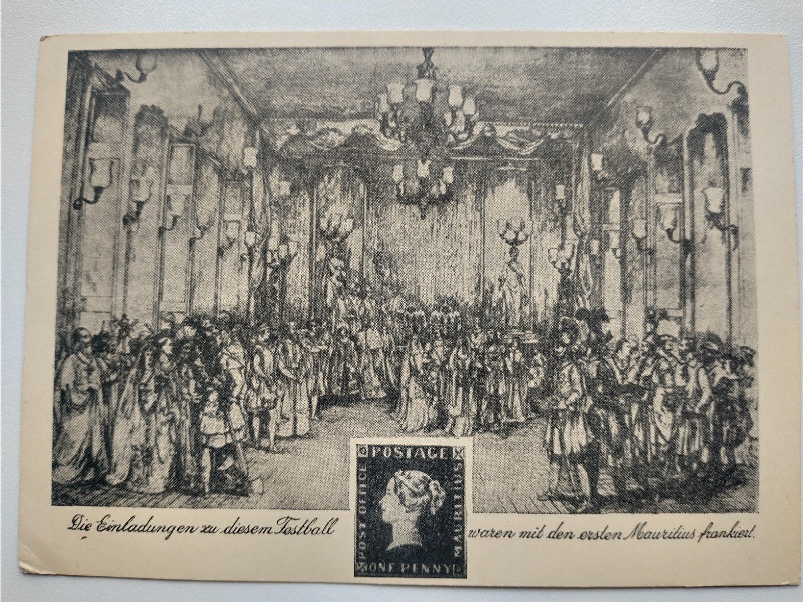 Zeldzame Historische Ansichtkaart met Mauritius Postzegel, Ophalen of Verzenden, 1920 tot 1940, Gelopen