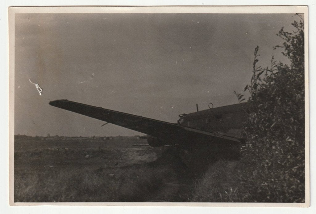 Foto neergestorte Junkers JU-52 SCHADE, Gebruikt, Verzenden, Kaart, Foto of Prent, X