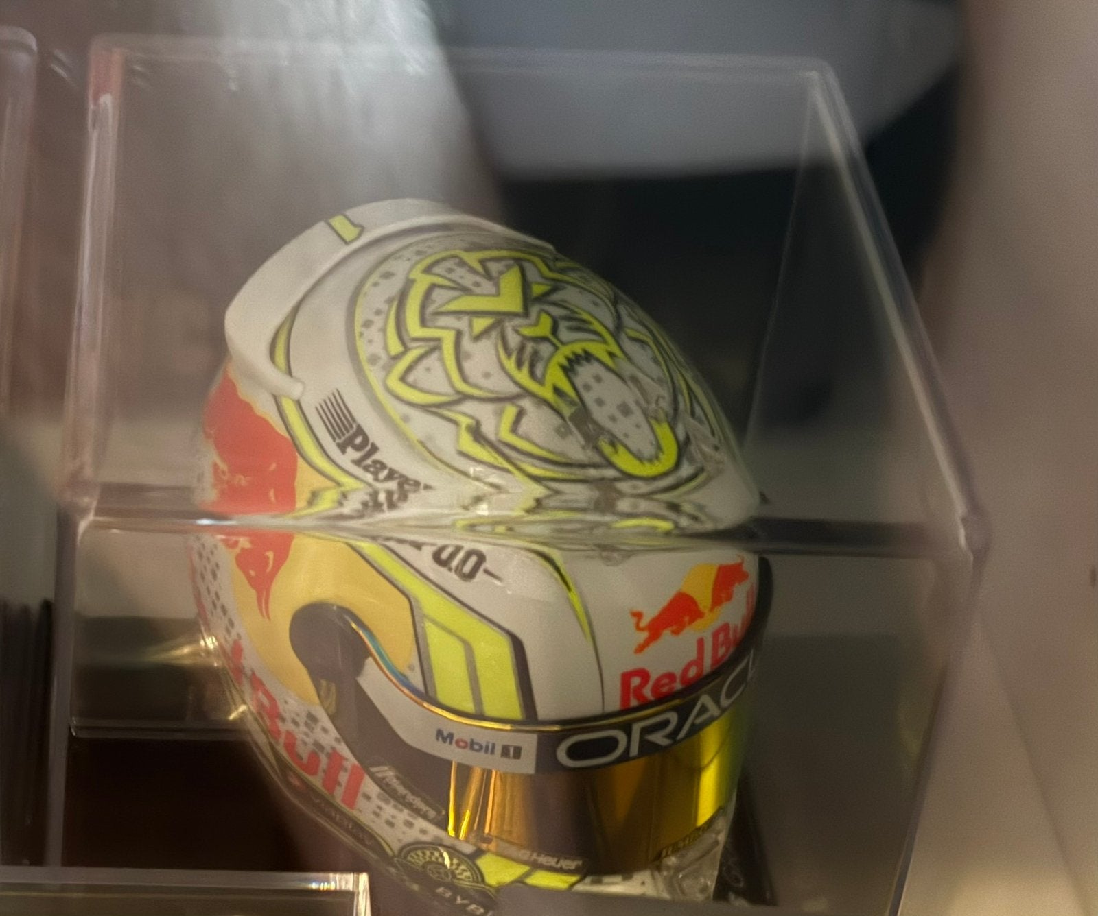 GP Las Vegas 1:4 Max Verstappen helm, Verzamelen, Ophalen of Verzenden, Nieuw, Formule 1