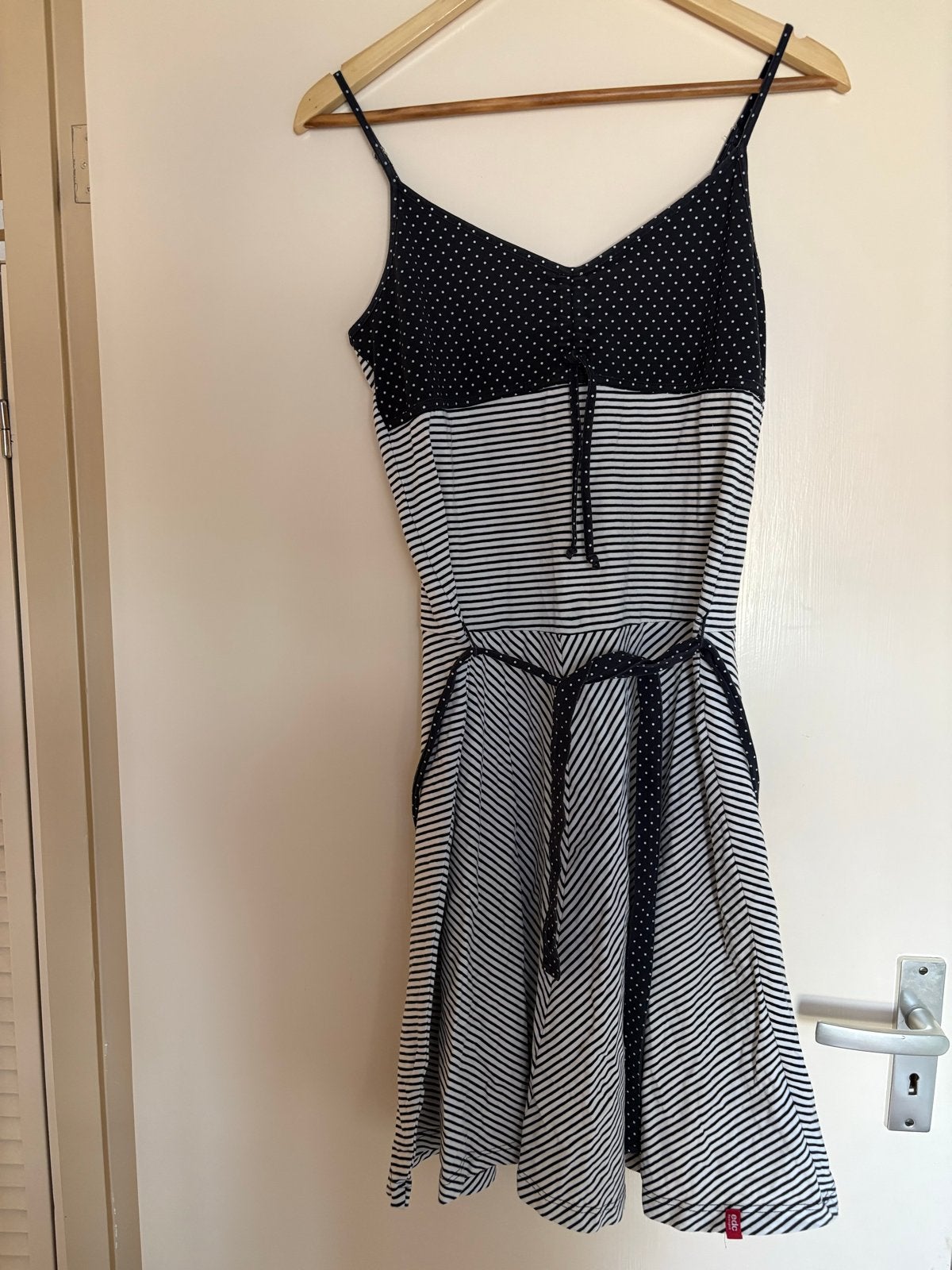 Zomerjurk EDC by Esprit gestreept met stippen Maat M, Maat 38/40 (M), Blauw, Ophalen of Verzenden, Gedragen