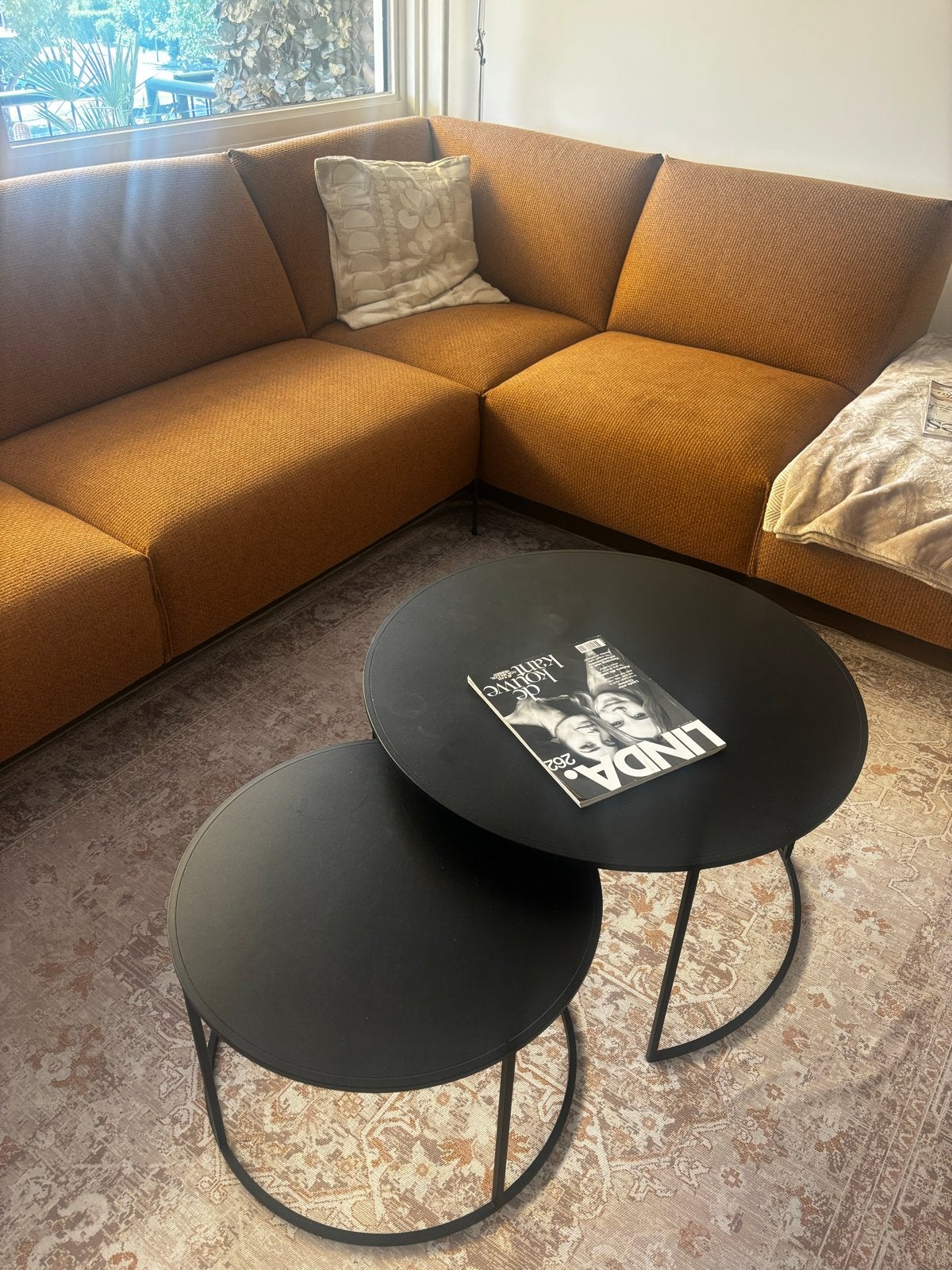 Set van 2 Table du Sud salontafels, zwart metaal, Ophalen, Gebruikt, Rond, 50 tot 100 cm