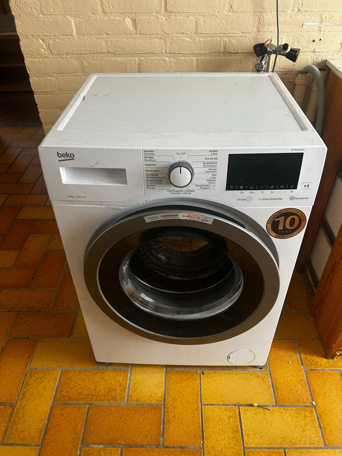 Beko WTV81483CSB1 Wasmachine - Goede staat, Ophalen, 1200 tot 1600 toeren, Gebruikt, 8 tot 10 kg