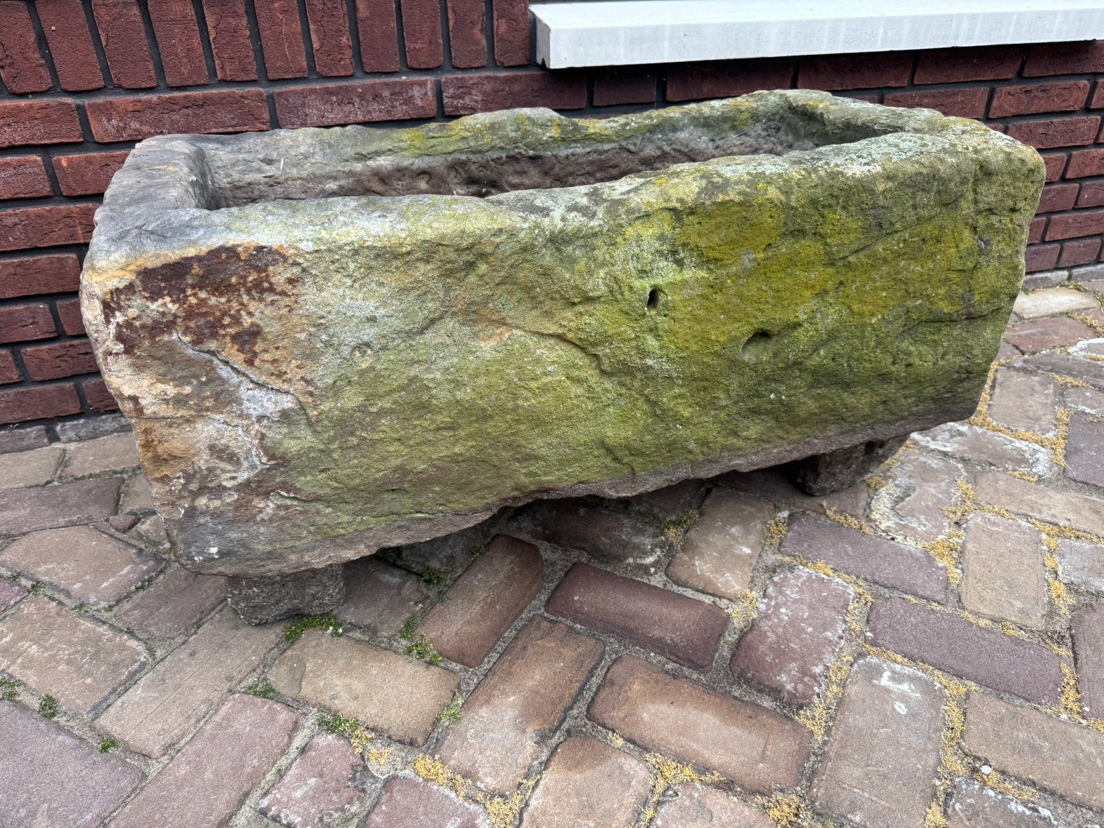 Fraaie Bentheimer zandsteen bloembak / trog, Ophalen, Steen, Gebruikt, Minder dan 30 cm