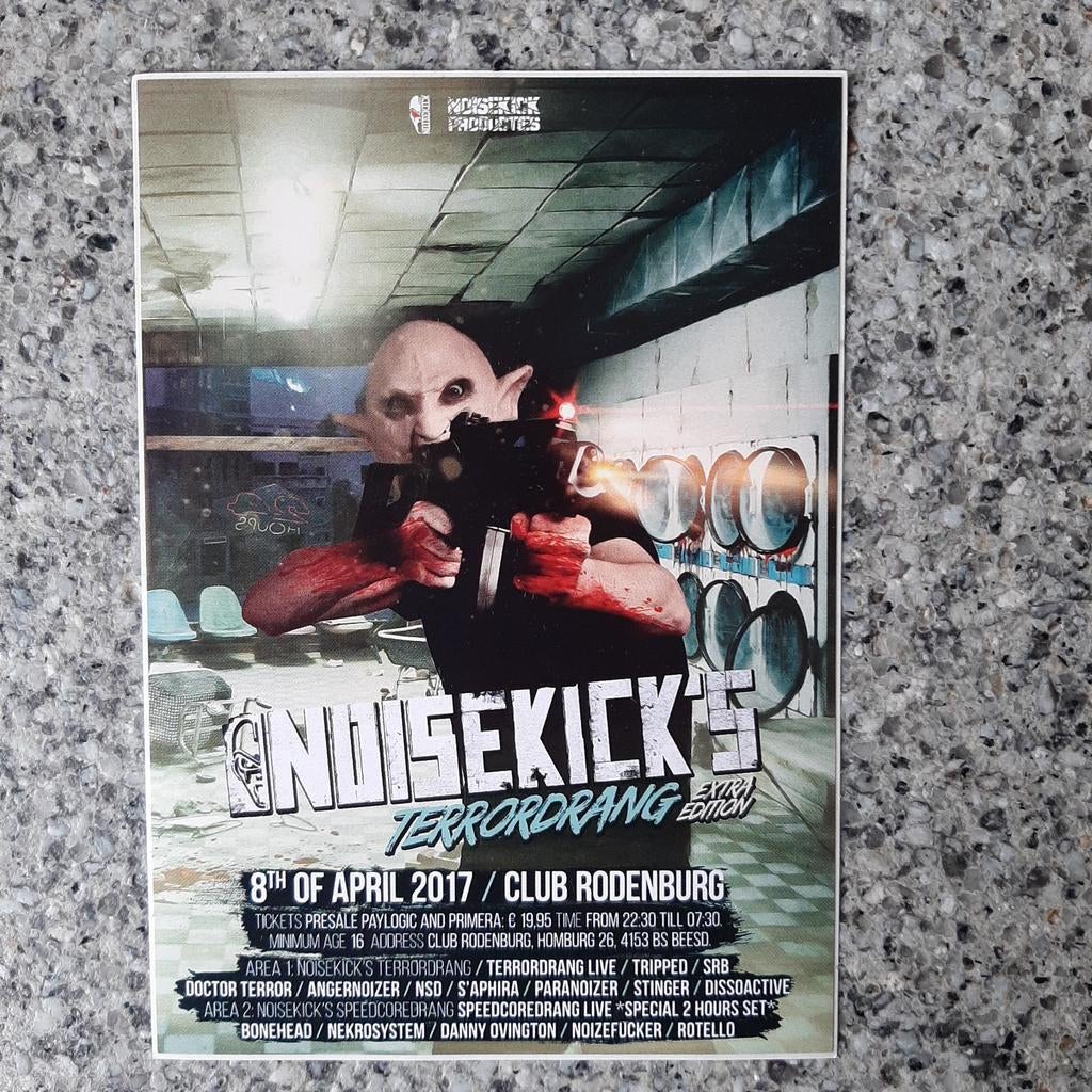 Sticker noisekick's club Rodenburg 8 april 2017 Terror, Ophalen of Verzenden, Zo goed als nieuw