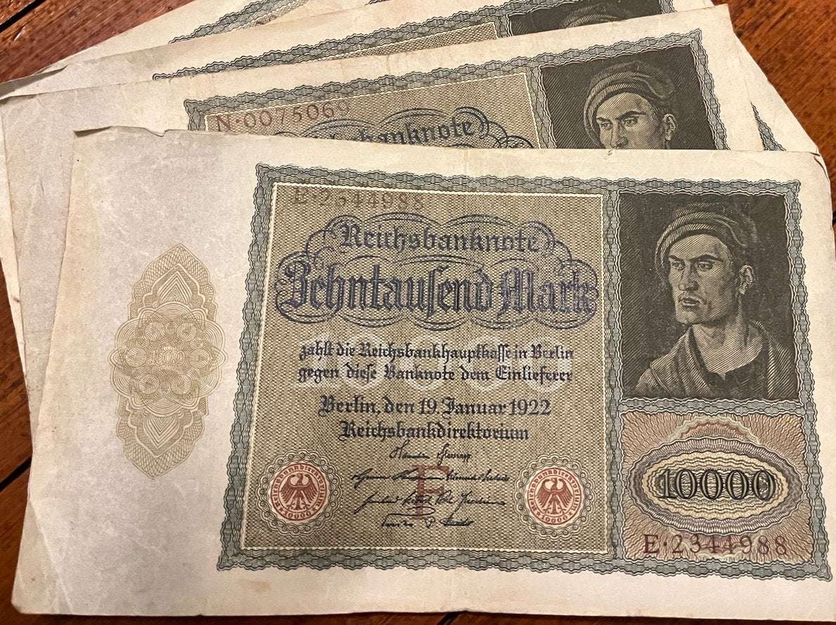 Inflatie bankbiljetten (138): Duitsland, Rusland, Oostenrijk, Ophalen of Verzenden, Duitsland, Los biljet