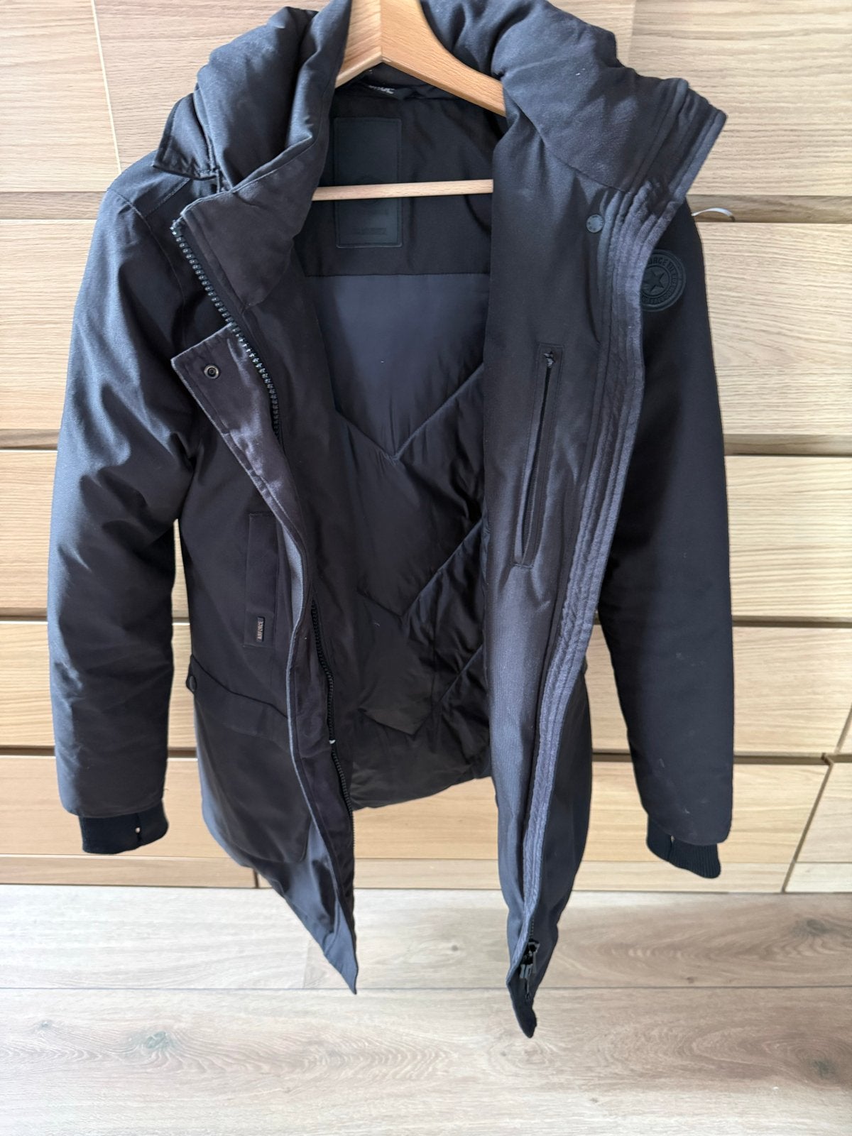 Airforce Parka Slim Fit, Ophalen, Maat 48/50 (M), Zwart, Airforce