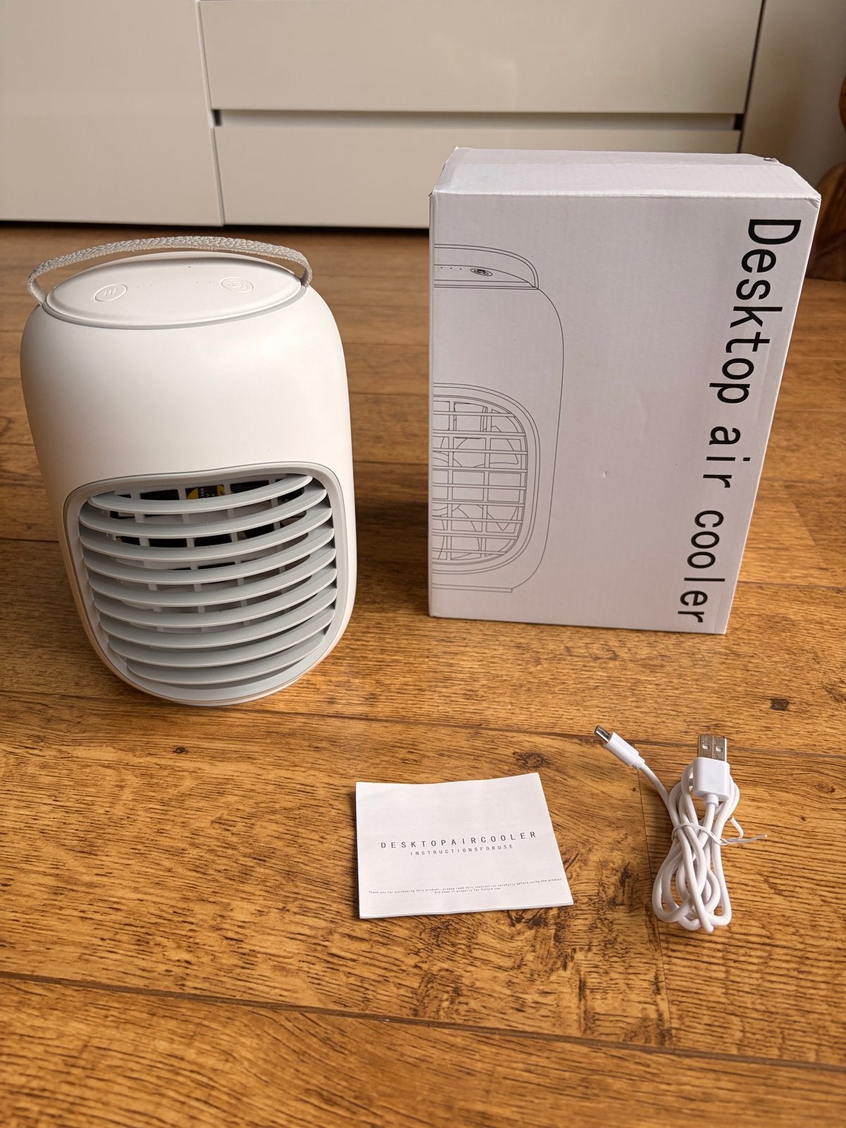 NIEUW Desktop Air Cooler USB-C 300ml – luchtkoeler, Ophalen of Verzenden, Nieuw, Tafelventilator