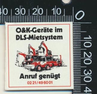 Sticker: O und K Grate im DLS Mietsystem, Ophalen of Verzenden, Zo goed als nieuw, Bedrijf of Vereniging