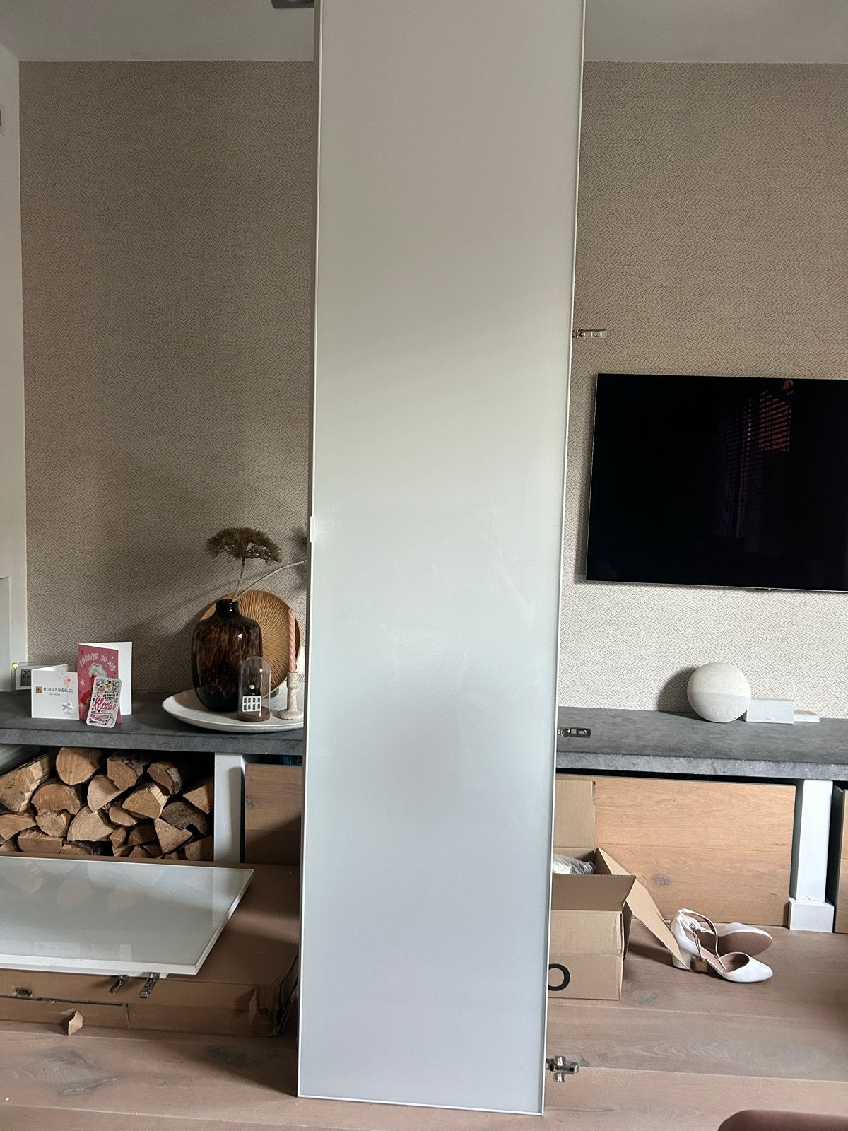 3x Ikea kastdeur met melkglas 50x236cm, Huis en Inrichting, Minder dan 50 cm, Gebruikt, 200 cm of meer, Ophalen of Verzenden