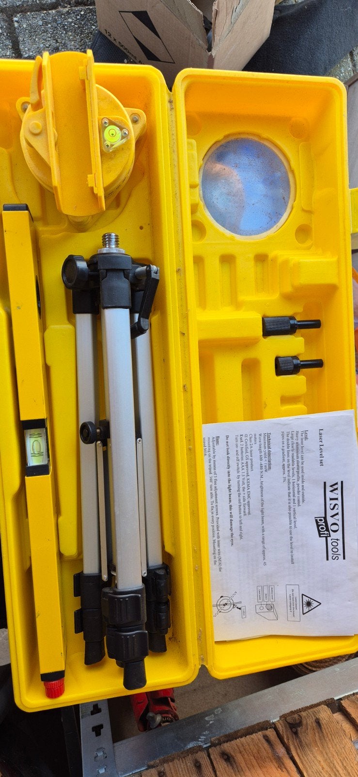 Wisvo Tools Laser Waterpas Set met Statief en Koffer, Ophalen of Verzenden, Gebruikt, Afstand