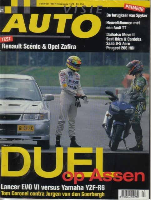 Autovisie 21 1999 : Seat Ibiza 20VT Sport - Mitsubishi Evo6, Ophalen of Verzenden, Gelezen, Algemeen