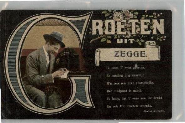 Groet uit Zegge met gedicht militair st 1914 SCHAARS, Ophalen of Verzenden, Voor 1920, Gelopen, Noord-Brabant