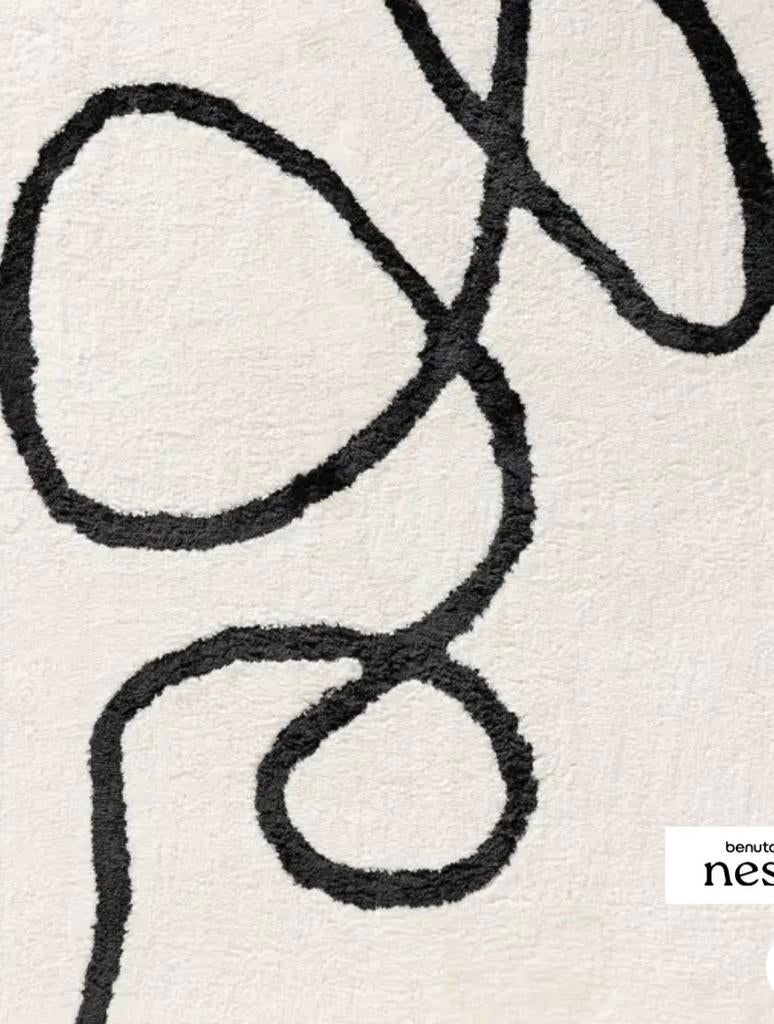 Vloerkleed Lotta Zwart/Wit 140x200 - Benuta, Huis en Inrichting, Stoffering | Tapijten en Kleden, Ophalen, Hoogpolig, 100 tot 150 cm