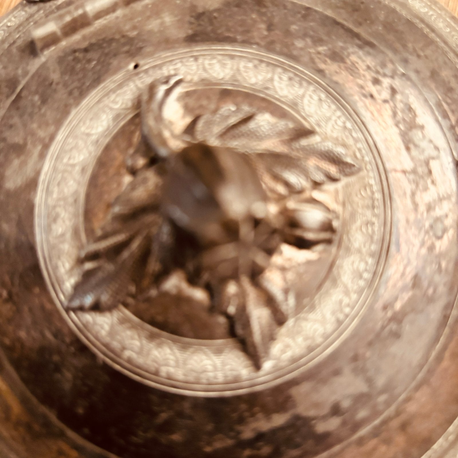 Antieke verzilverde theepot met gedetailleerde versiering, Antiek en Kunst, Ophalen, Zilver