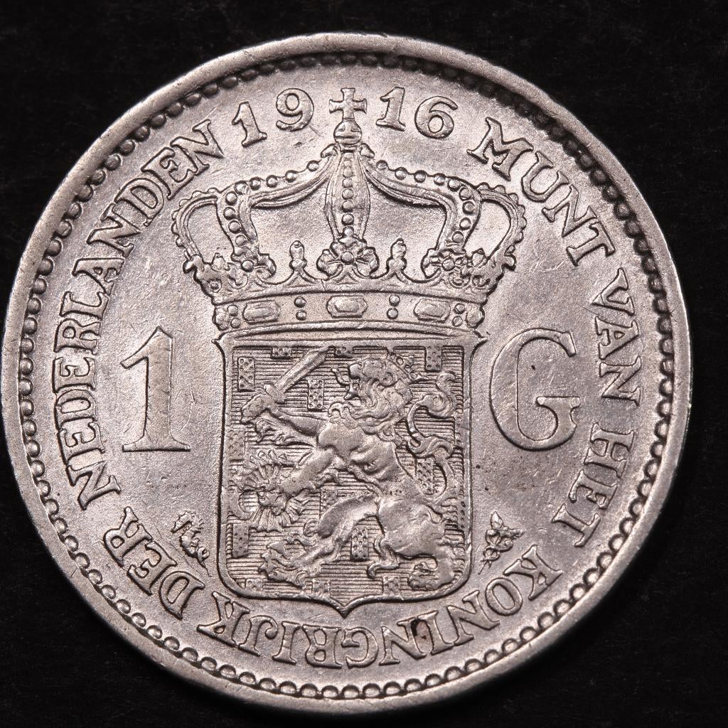 Gulden 1916. Zfr/ Pr., 1 gulden, Zilver, Ophalen of Verzenden, Koningin Wilhelmina