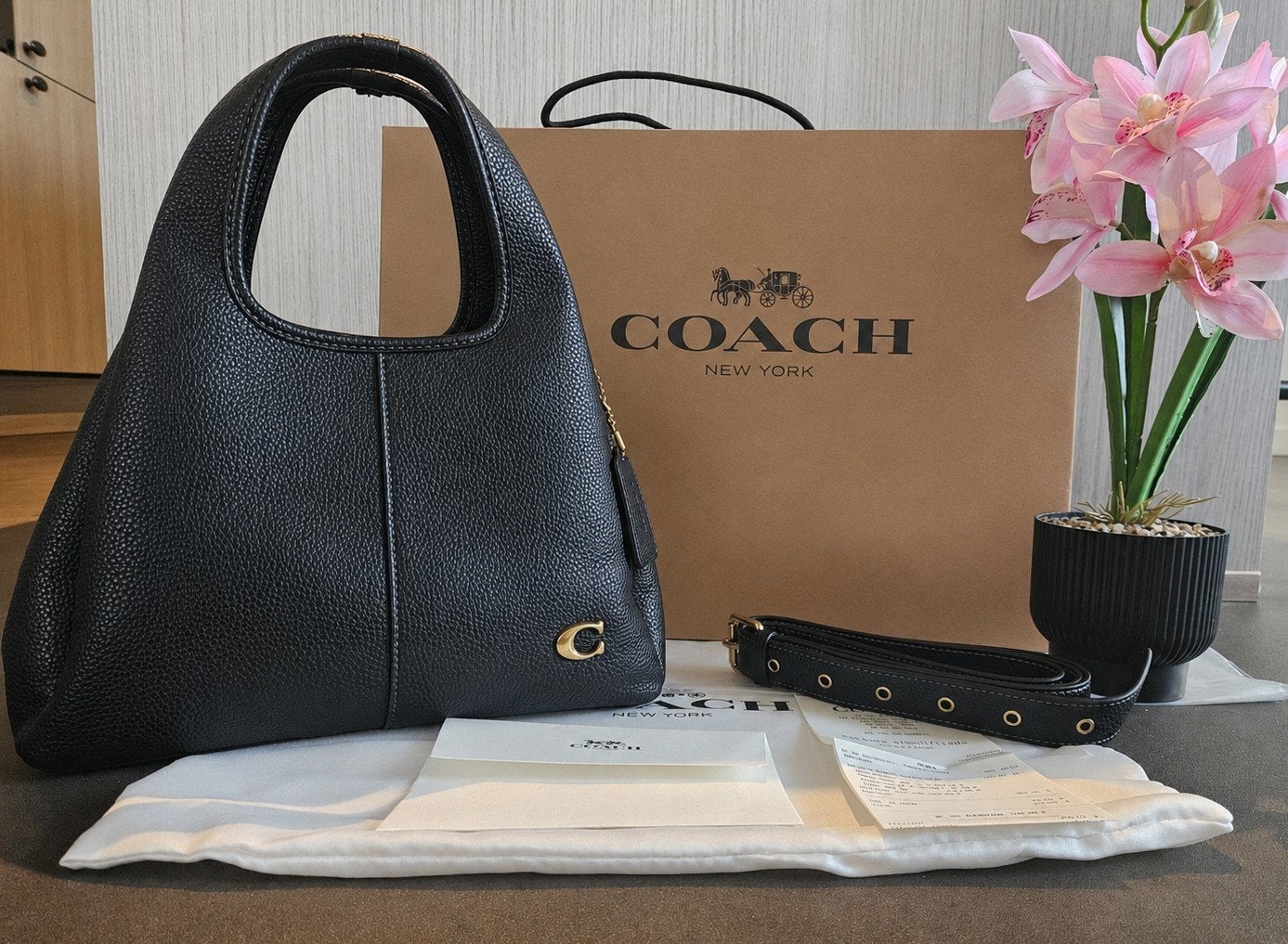 Coach Lana Schoudertas Zwart, Ophalen of Verzenden, Zwart, Schoudertasje
