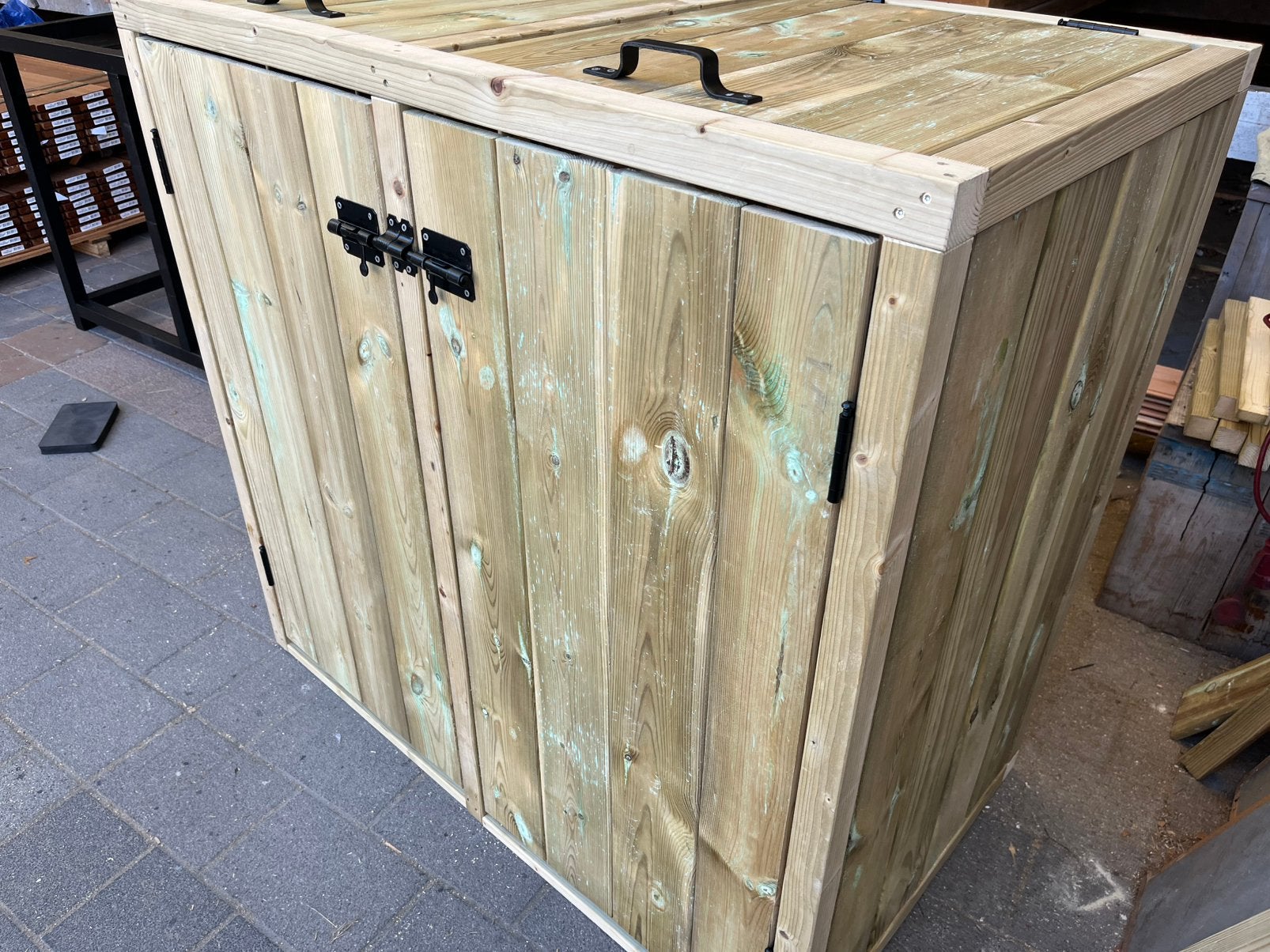 Container ombouw. Kliko ombouw van geīmpregneerd tuinhout, Ophalen, Nieuw