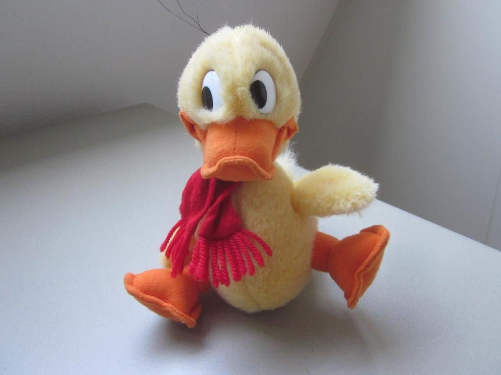 Alfred Jodokus Kwak geel zacht pluche vintage eend knuffel, Overige merken, Nieuw, Ophalen of Verzenden, Middelgroot (20 tot 80 cm)